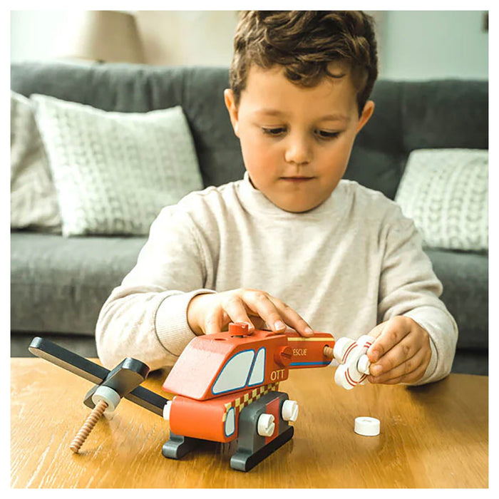 Orange Tree Toys Wooden Buildable Helicopter