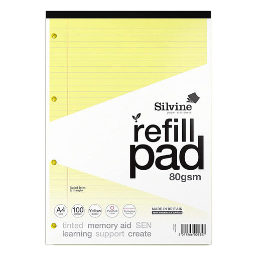 Silvine SEN Yellow A4 Refill Pad 100 Pages