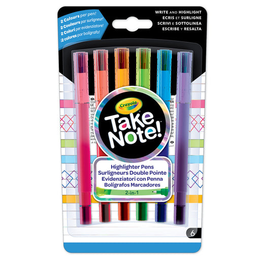 Crayola Take Note! 2-in-1 Highlighter Pens Pack of 6