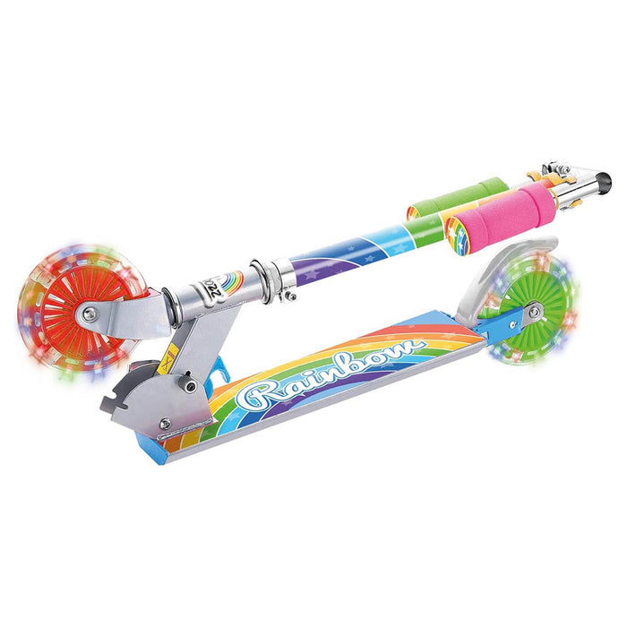 Ozbozz Rainbow In-Line Scooter with Motion Activated Light-Up Wheels