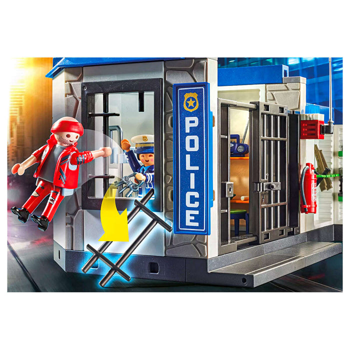 Playmobil City Action Police Prison Escape with Motorcycle Playset