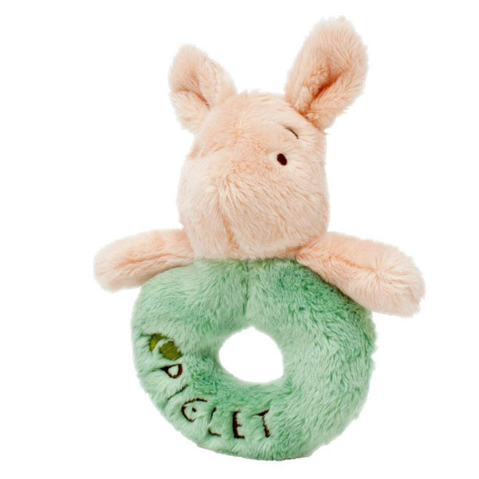 Disney Classic Pooh Hundred Acre Wood Piglet Ring Rattle Soft Toy