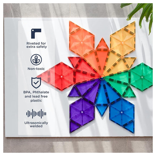 Connetix Magnetic Tiles Rainbow Geometry Pack 30 Pieces
