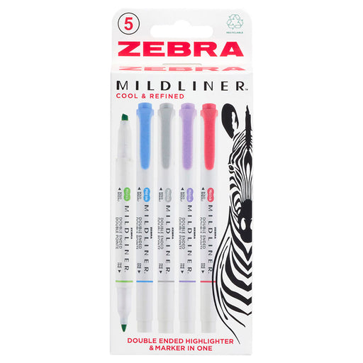 Zebra Mildliner 5 Pack Cool & Refined Pens
