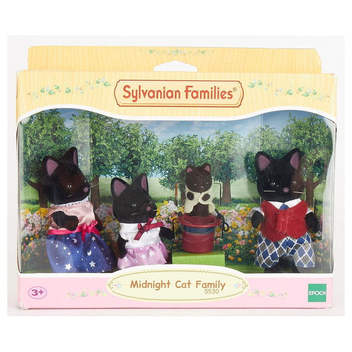 Sylvanian Families Midnight Cat Family Figures (4 Pack)