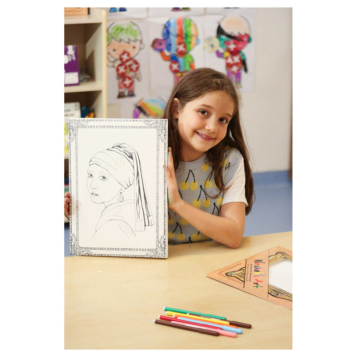 Washable Art Johannes Vermeer 'Girl with a Pearl Earring' Colouring Protective Mat
