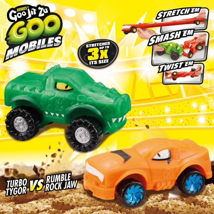 Heroes of Goo Jit Zu Goo Mobiles Turbo Tygor vs Rumble Rockjaw Stretch Vehicles
