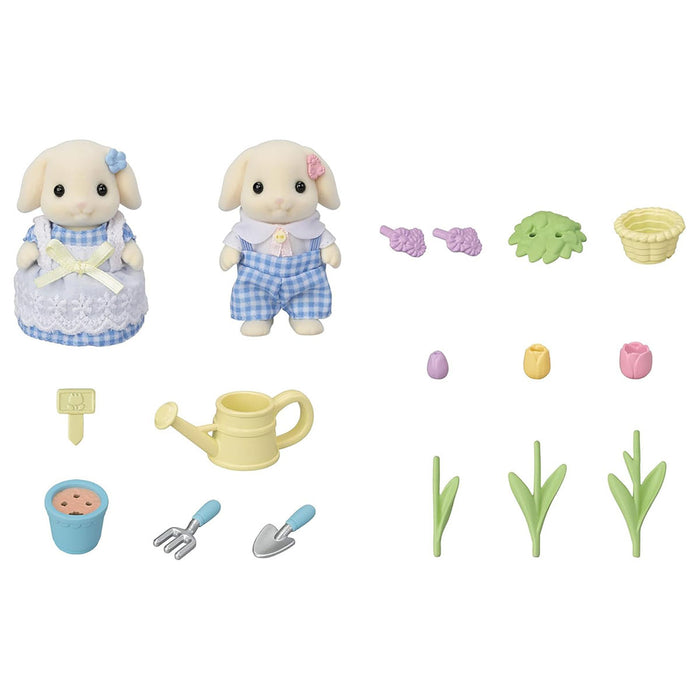 Sylvanian Families Blossom Gardening Set Flora Rabbit Sister & Brother