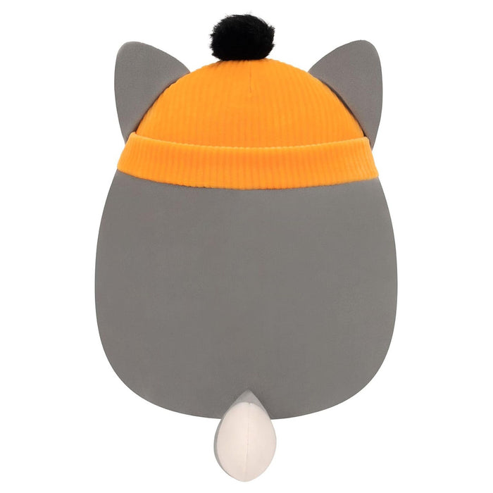 Squishmallows Willy the Grey Wolf with Orange Beanie Hat Halloween 7.5" Plush