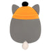 Squishmallows Willy the Grey Wolf with Orange Beanie Hat Halloween 7.5" Plush