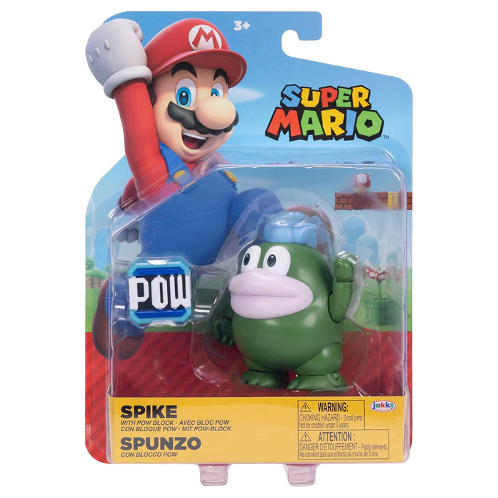 Super Mario Spike with POW Block 4" Figure