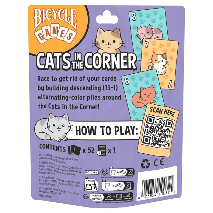 Bicycle Games Cats in the Corner Card Game