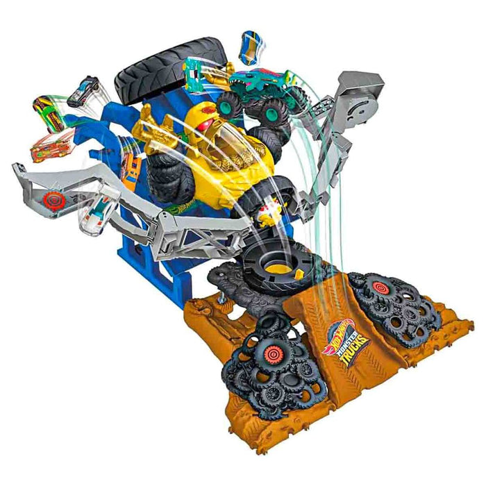 Hot Wheels Monster Trucks Arena Smashers Mega Wrex vs Crushzilla Takedown Playset