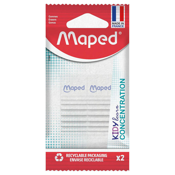 Maped Kidy Learn Erasers Pack of 2 Textured Sensory Grip