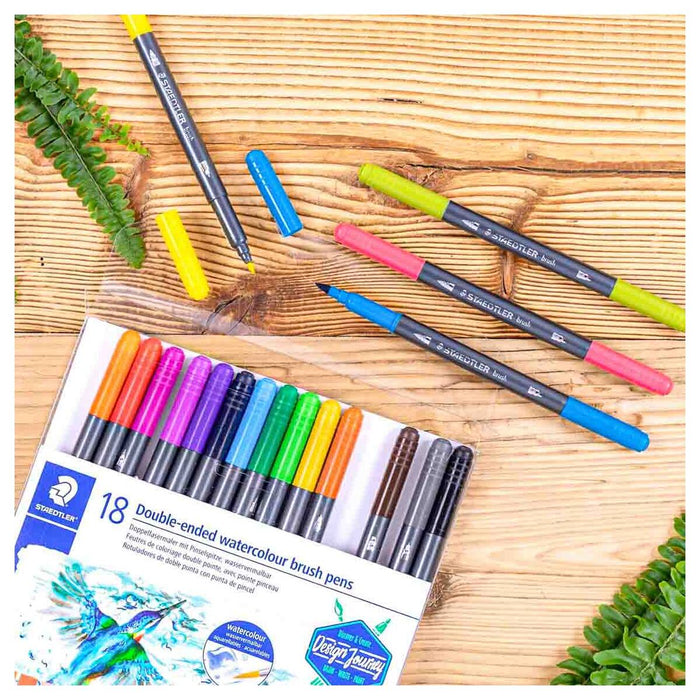 Staedtler Design Journey 18 Double-Ended Watercolour Brush Pens