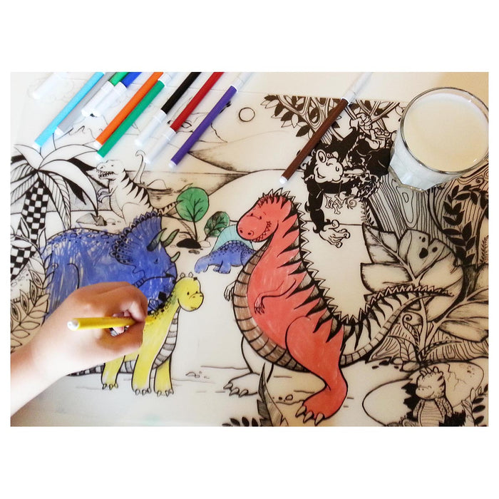 Funny Mat Jurassic Age Colouring Protection Mat