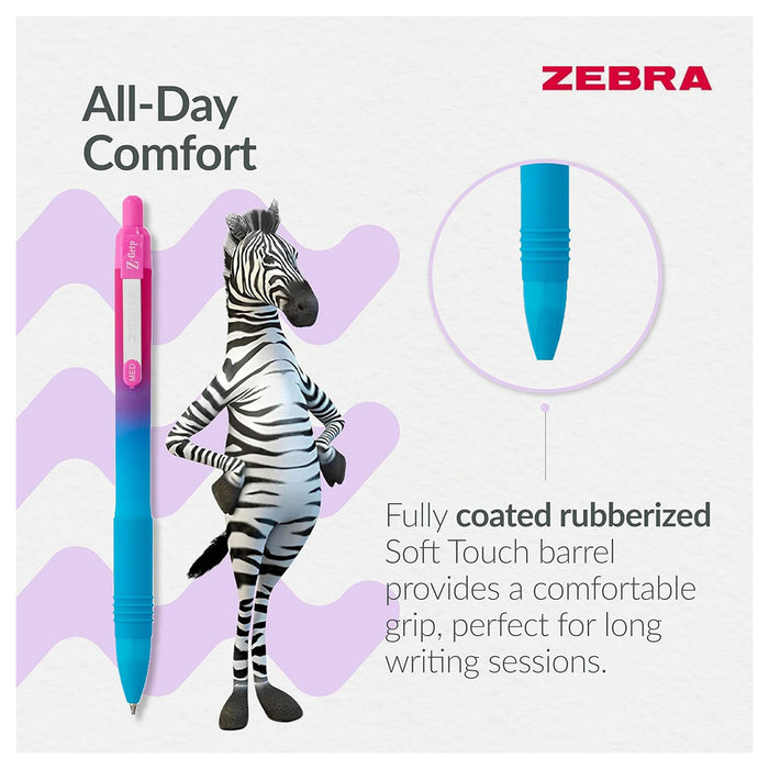 Zebra Pens Z-Grip Ballpoint Soft Touch 3pk Black ink