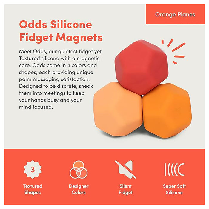 Speks Odds Orange Planes Fidget Desk Magnets (3 Pack)