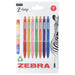 Zebra Pen Z- Grip Smooth Rainbow Barrel Set Black Ink 7pk