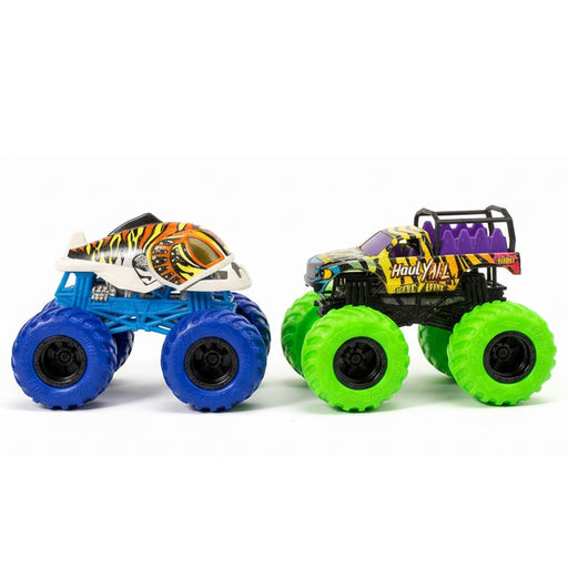 Hot Wheels Monster Trucks Demolition Doubles: Piran-Ahhh vs Haul Y'All 1:64 Vehicles