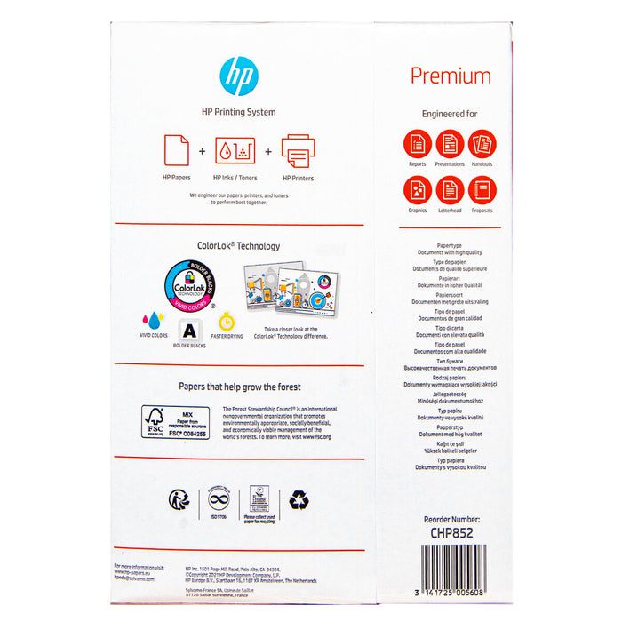 HP Premium Laser and Inkjet Printing A4 Paper 90gsm 500 Sheets