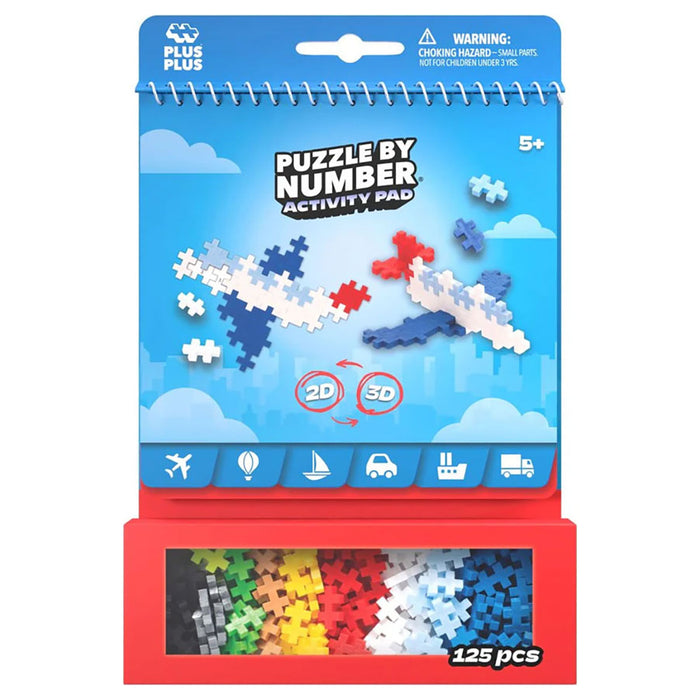 Plus-Plus Puzzle by Number Transportation Activity Pad
