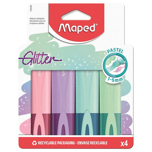 Maped Glitter Pastel Highlighter (4 Pack)