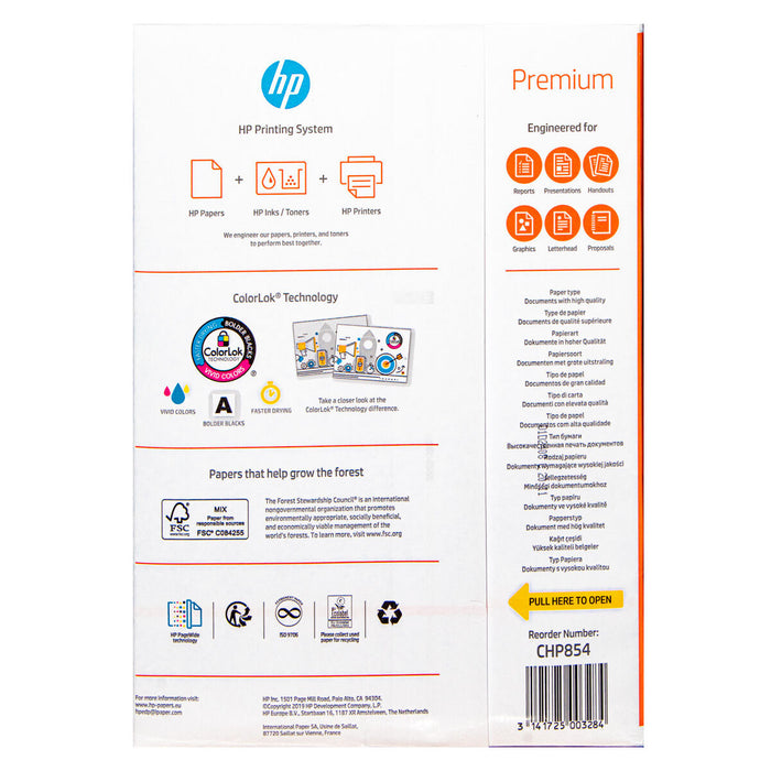 HP Premium Laser and Inkjet Printing A4 Paper 100gsm 500 Sheets