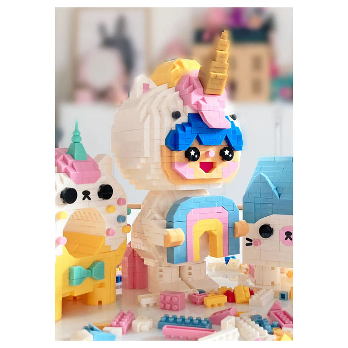 Momiji Mini Bricks Rainbow Unicorn Building Set