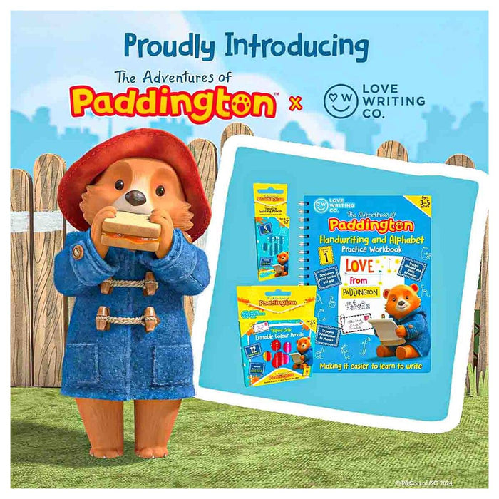 Love Writing Co. Paddington Erasable Tripod Grip Coloured Pencils (12 Pack)
