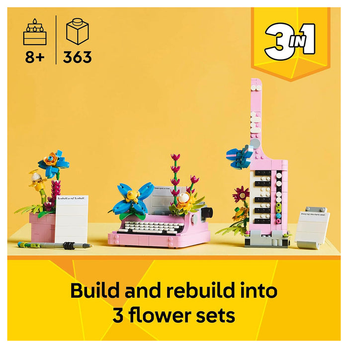 LEGO Creator 3-in-1 Typewriter with Flowers Building Set