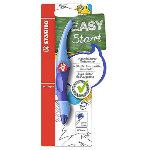 STABILO EASYoriginal Refillable Handwriting Rollerball Pen Dark/Light Blue Right Handed Grip