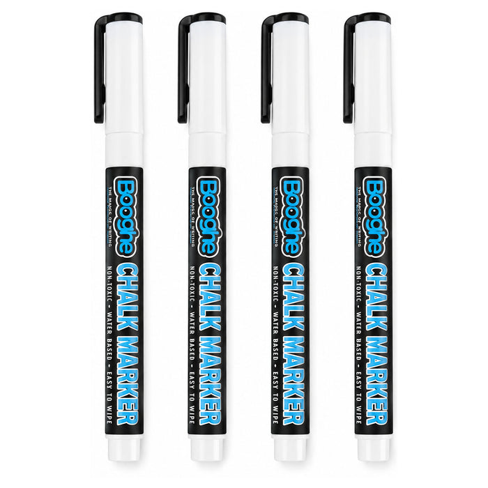 White Chalk Markers Extra Fine Tip 1mm 4 Pack