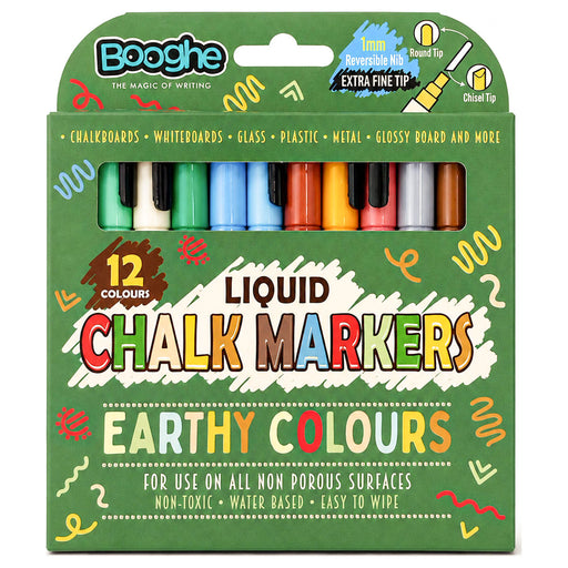 Chalk Markers Earth/Natural Colours Extra Tip 1mm Pack of 12
