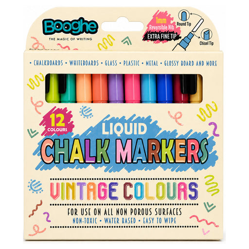 Chalk Markers Vintage Colours Extra Tip 1mm 12 Pack
