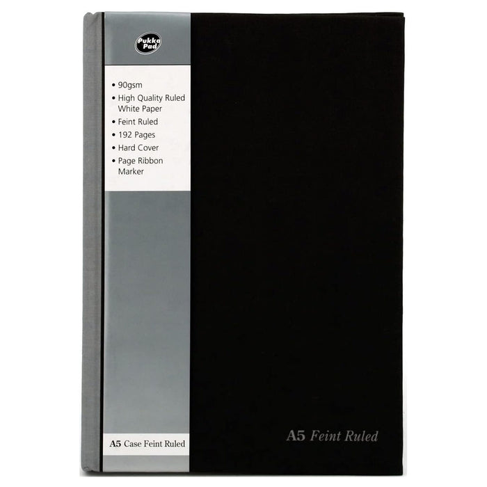 Pukka Pad A5 Case Feint Ruled Black Notebook