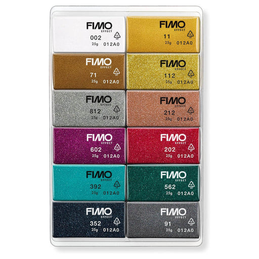 Staedtler FIMO Effect Oven-Bake Modelling Clay 12 Half Blocks Sparkle Colour Pack 300g