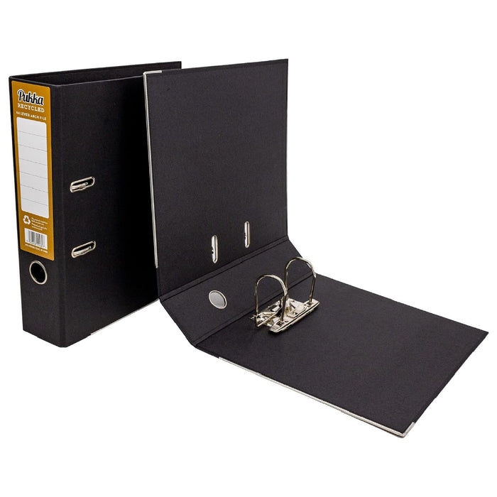 Pukka Recycled A4 Lever Arch File Black 