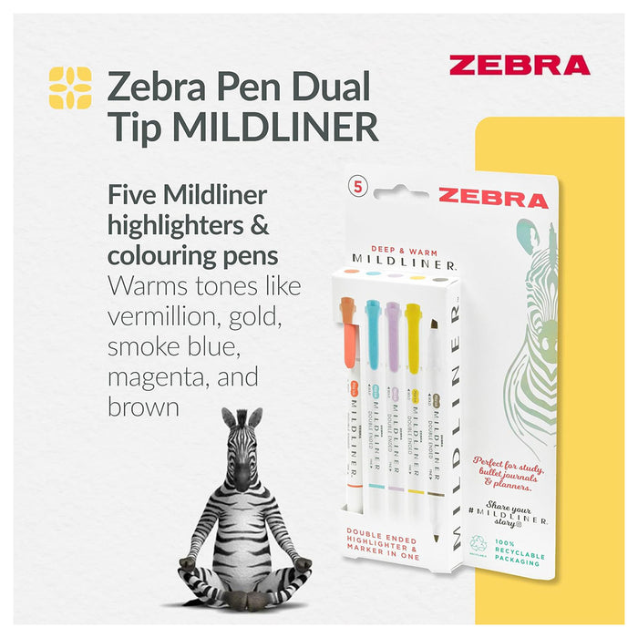 Zebra Mildliner 5 Pack Warm