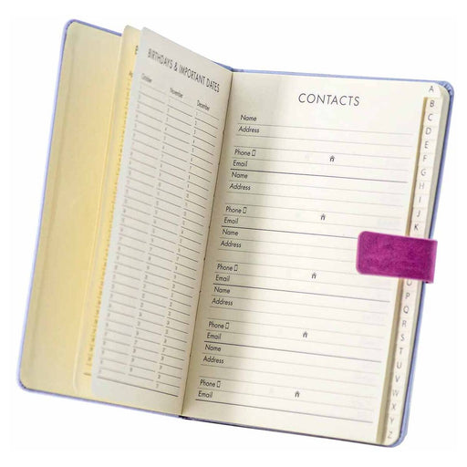 Floral Satin Birthday and Address A5 Book