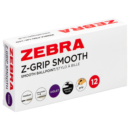 Zebra Pens Z-Grip Smooth Violet Ink 12 Pack