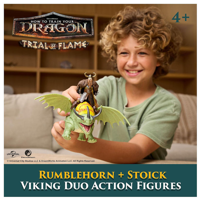 How to Train Your Dragon Trial of Flame Rumblehorn & Stoik Figures