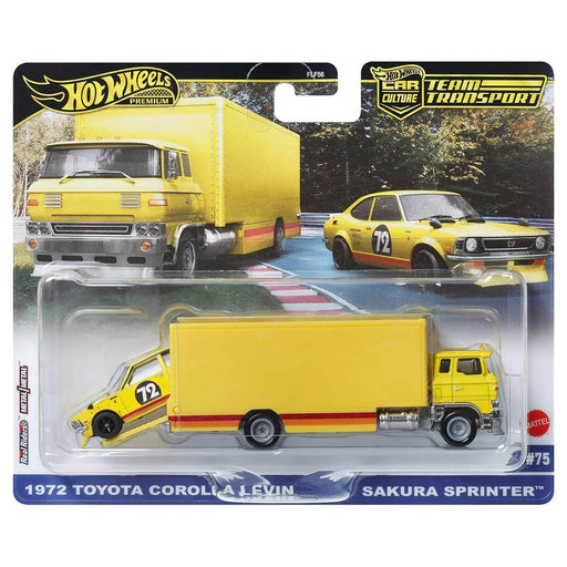 Hot Wheels Car Culture Team Transport: 1972 Toyota Corolla Levin and Sakura Sprinter 1:64 Vehicles