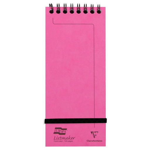 Clairefontaine Europa Listmaker Pad Feint Ruled 120 Pages Pink