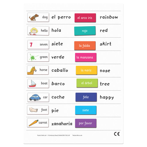Spanish Words Magnetic Chart