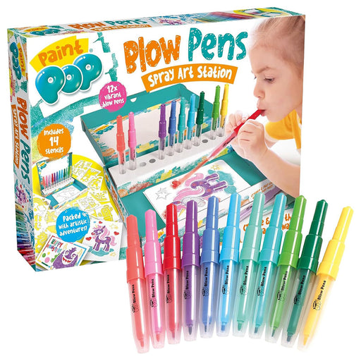 Paint Pop Blow Pens Spray Art Station Set