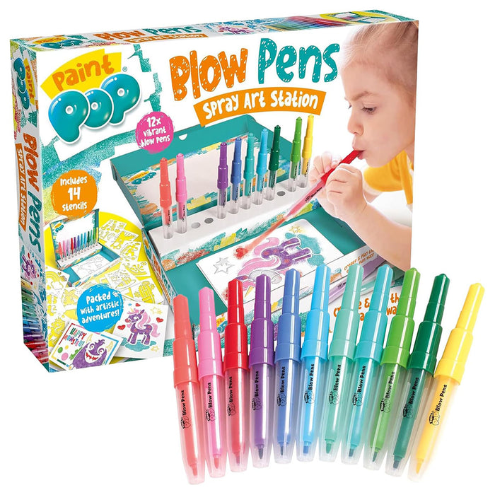 Paint Pop Blow Pens Spray Art Station Set