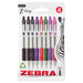 Z-Grip Ballpoint 8 Pack Assorted 1 x Blue, Violet, Pink, Green, Red, 3 x Black