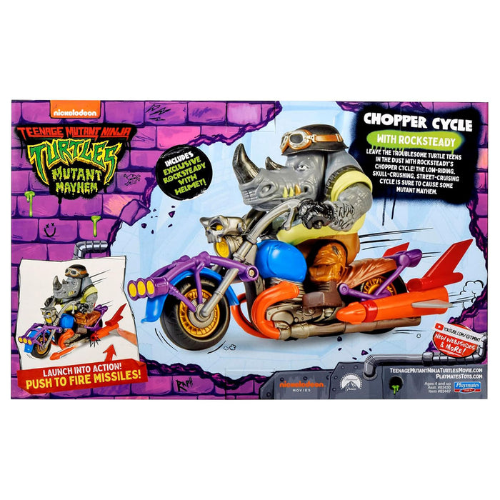 Teenage Mutant Ninja Turtles: Mutant Mayhem: Chopper Cycle with Rocksteady Figure