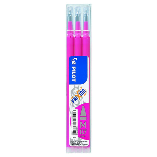 Pilot FriXion Ball & Ball Clicker M Pink Ink Refills (3 Pack)